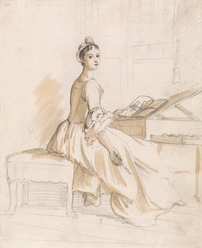 Ritratto di una signora al tavolo da disegno da Paul Sandby