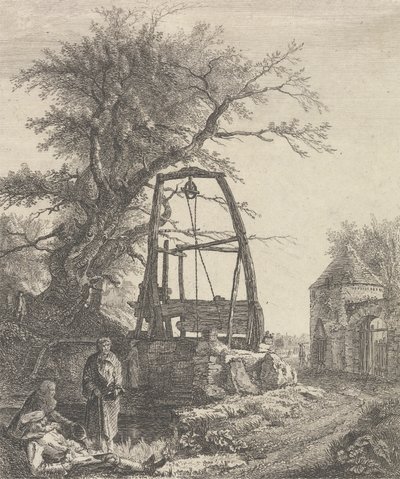Mendicanti Scozzesi che Riposano vicino a un Pozzo da Paul Sandby