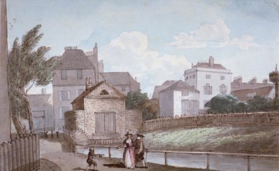 The Thatched House Inn e il New River, Islington, Londra da Paul Sandby