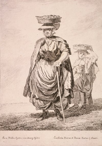 Due venditori di ostriche, Grida di Londra, 1760 da Paul Sandby