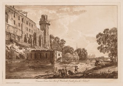 Vedute del castello di Warwick: Torre di Cesare e parte del castello di Warwick dall