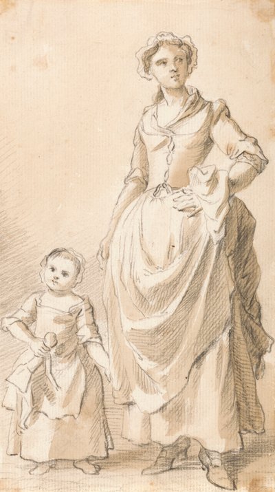 Donna e bambino con una bambola da Paul Sandby