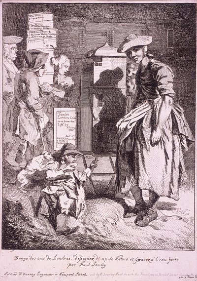 Donna con uno spettacolo raro, Cries of London, 1760 da Paul Sandby