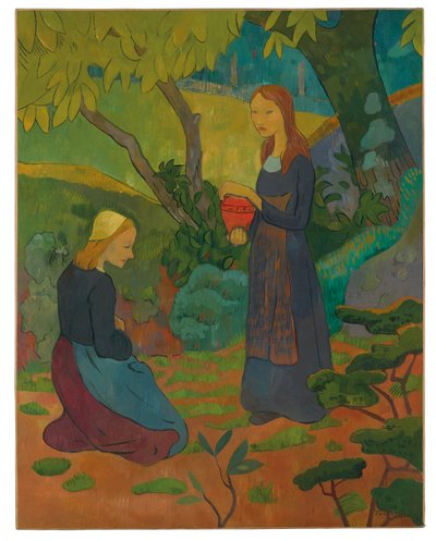 Jeune bretonne au pot vermillon et fillette agenouillée da Paul Sérusier