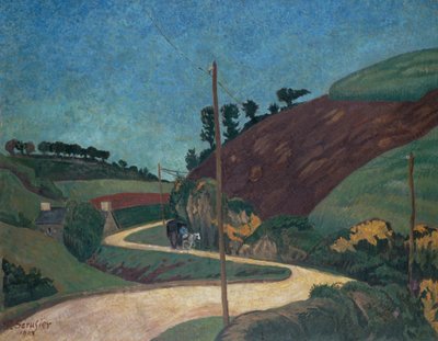 La strada della diligenza in campagna con un carro da Paul Sérusier
