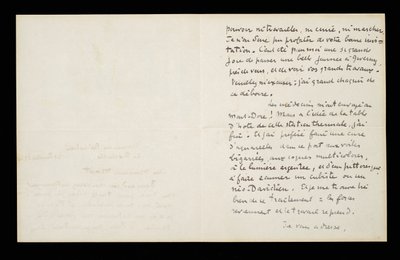 Lettera autografa a Claude Monet, 21 luglio 1920 da Paul Signac