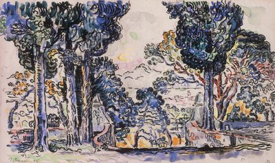Cipressi a Sainte-Anne Saint-Tropez da Paul Signac