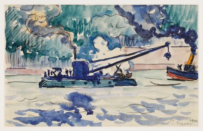 Gru e rimorchiatori galleggianti da Paul Signac