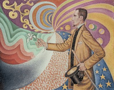 Opus 217. Contro lo smalto di uno sfondo ritmico con battiti e angoli, toni e tinte, Ritratto di Felix Feneon nel 1890 da Paul Signac