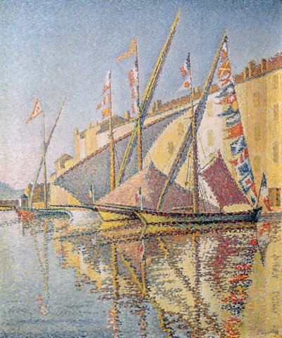 Barche a vela nel porto di St. Tropez, 1893 da Paul Signac