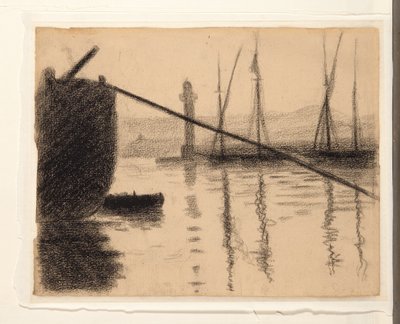 Saint-Tropez, il molo visto dal cantiere navale, 1892 da Paul Signac
