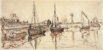 Navi a vela nel porto di Barfleur da Paul Signac
