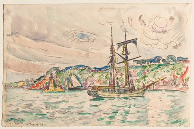 Navi vicino al fiume Trieux da Paul Signac