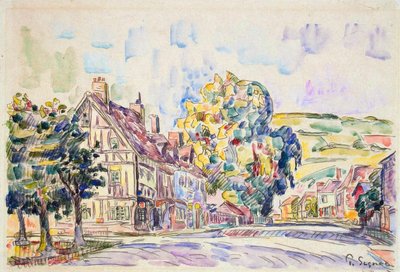 Strada con una casa a graticcio in Normandia, c1925 da Paul Signac