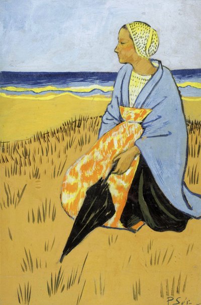 Donna bretone seduta sulla riva del mare da Paul Sérusier