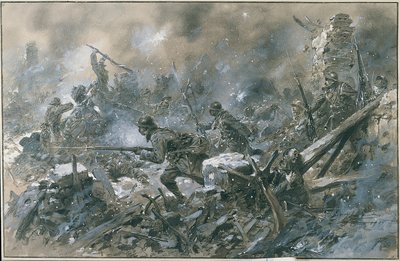Prima Guerra Mondiale (1914-1918): Un contrattacco nel villaggio di Vaux nel 1916 sul fronte di Verdun da Paul Thiriat