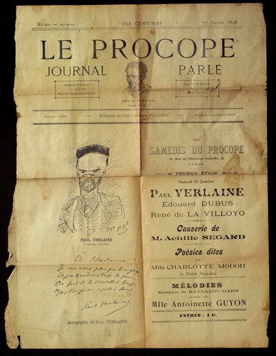 Journal du Procope, caffè parigino da Paul Verlaine
