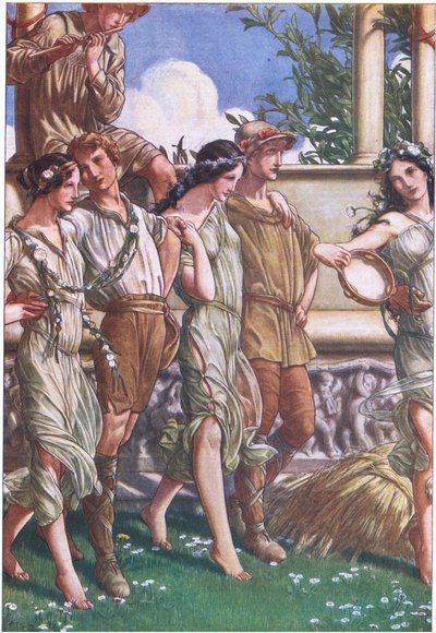 Giunone, Cerere e la Maschera delle ninfe e Mietitori, illustrazione da La Tempesta, 1908 da Paul Vincent Woodroffe