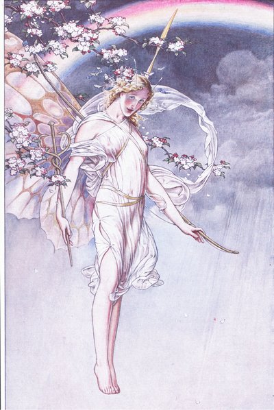 La Regina del cielo, il cui arco acquoso e il disordine e io, aspetta il permesso di questi, illustrazione da La Tempesta, 1908 da Paul Vincent Woodroffe