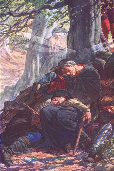 Mentre qui dormi russando, illustrazione da La Tempesta, 1908 da Paul Vincent Woodroffe