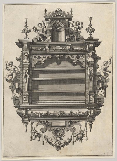 Unità a mensola da parete da Verscheyden Schrynwerck ... [Plusieurs Menuiseries ...], 1658 da Paul Vredeman de Vries