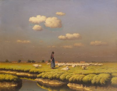 Paesaggio con ragazza delle oche da Paul Wilhelm Keller Reutlingen