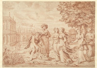 La figlia del faraone trova Mosè nel cestino di giunchi da Paul van Somer (II)