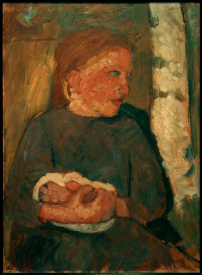 Ragazza con coniglio in braccio da Paula Modersohn Becker