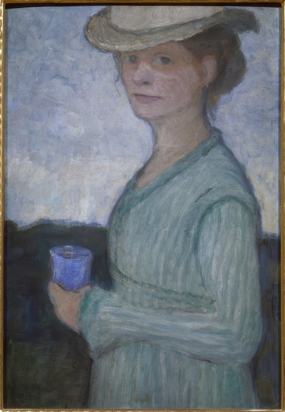 Autoritratto con vetro blu da Paula Modersohn Becker