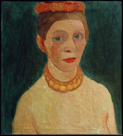 Autoritratto con corona rossa nei capelli da Paula Modersohn Becker