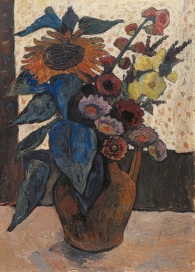 Natura morta con girasoli, malvarose e dalie. 1907 da Paula Modersohn Becker