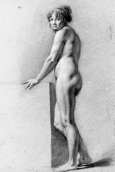 Nudo femminile appoggiato a un plinto da Pauline Auzou
