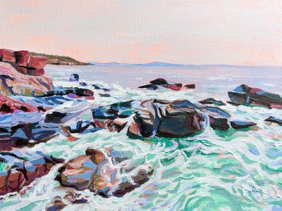 Una costa rocciosa dai colori vivaci da Pauline Wegman | Key and Sea Creative