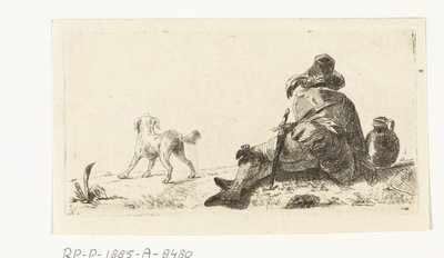 Uomo con cane da Paulus Charles Gerard Poelman