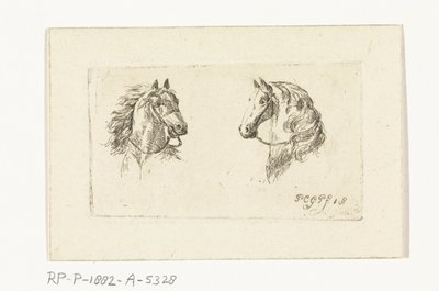 Due teste di cavallo da Paulus Charles Gerard Poelman