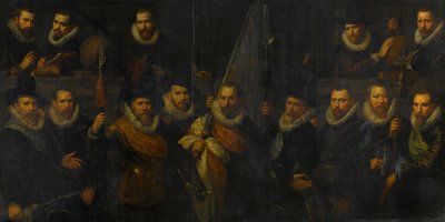 Ufficiali e altri guardiani civici del III distretto di Amsterdam, sotto il comando del capitano Jacob Gerritsz Hoyngh e del tenente Nanningh Florisz Cloeck da Paulus Moreelse