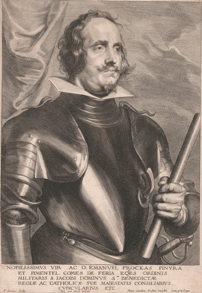 Nobilissimus Vir Ac D. Emanuel Frockas Finyra. et Pimentel Comes de Feria Eqes ordinis Militaris S. Jacobi Dominus Sæ. Benedictæ Regiæ ac Catholicæ Suæ Maestatis Consiliarius Cubicularius Etc. da Paulus Pontius