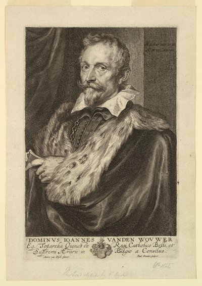 Ritratto di Jan van der Wouwer, dalle Icones Principum Virorum da Paulus Pontius