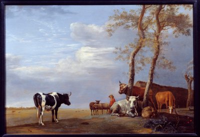Paesaggio con contadino e animali da Paulus Potter