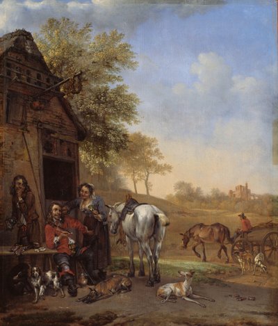 Rastender Reiter vor einem Gasthaus da Paulus Potter