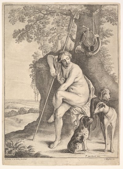 Figura seduta di Diana la cacciatrice da Paulus Potter