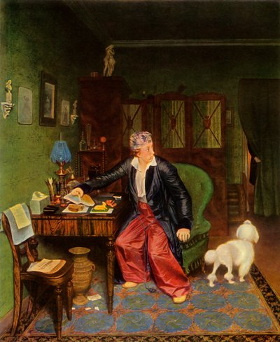 Un aristocratico fa colazione, o seta sullo stomaco e niente dentro, 1849-1850, 1965 da Pavel Andreevich Fedotov