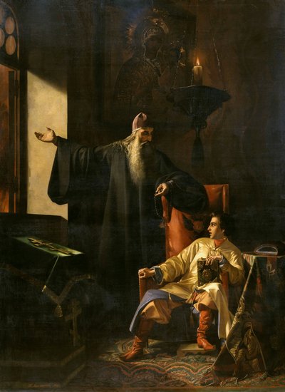 Ivan il Terribile e il prete Silvestro durante l