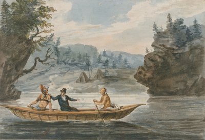 Due Indiani e un Uomo Bianco in una Canoa, 1811-ca. 1813 da Pavel Petrovic Svin