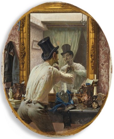 Francese che si prepara per il bal populaire, 1863 da Pavel Petrovich Chistyakov