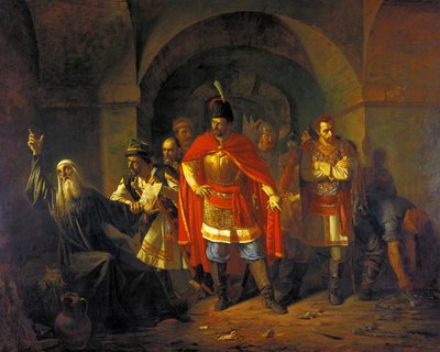 Il patriarca Hermogenes rifiuta di benedire i polacchi, 1860 da Pavel Petrovich Chistyakov