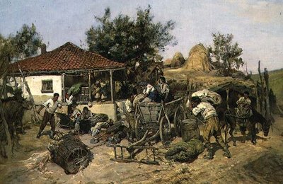 Contadini che Caricano un Carro da Pawel Kowalewsky
