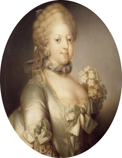 Ritratto di Carolina Matilde di Gran Bretagna 1751-1775, regina di Danimarca, ca 1767 da Peder Als
