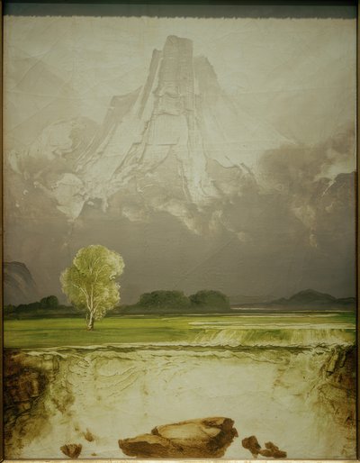 Il monte Stetind con una betulla da Peder Balke