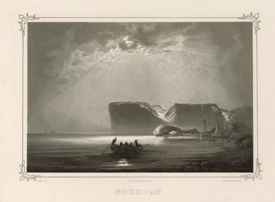 Nordcap. Illustrazione tratta dal libro Norge fremstillet i Tegninger di Asbjørnsen, P.Chr. e pubblicato da Chr. Tønsberg (no, 1848) da Peder Balke